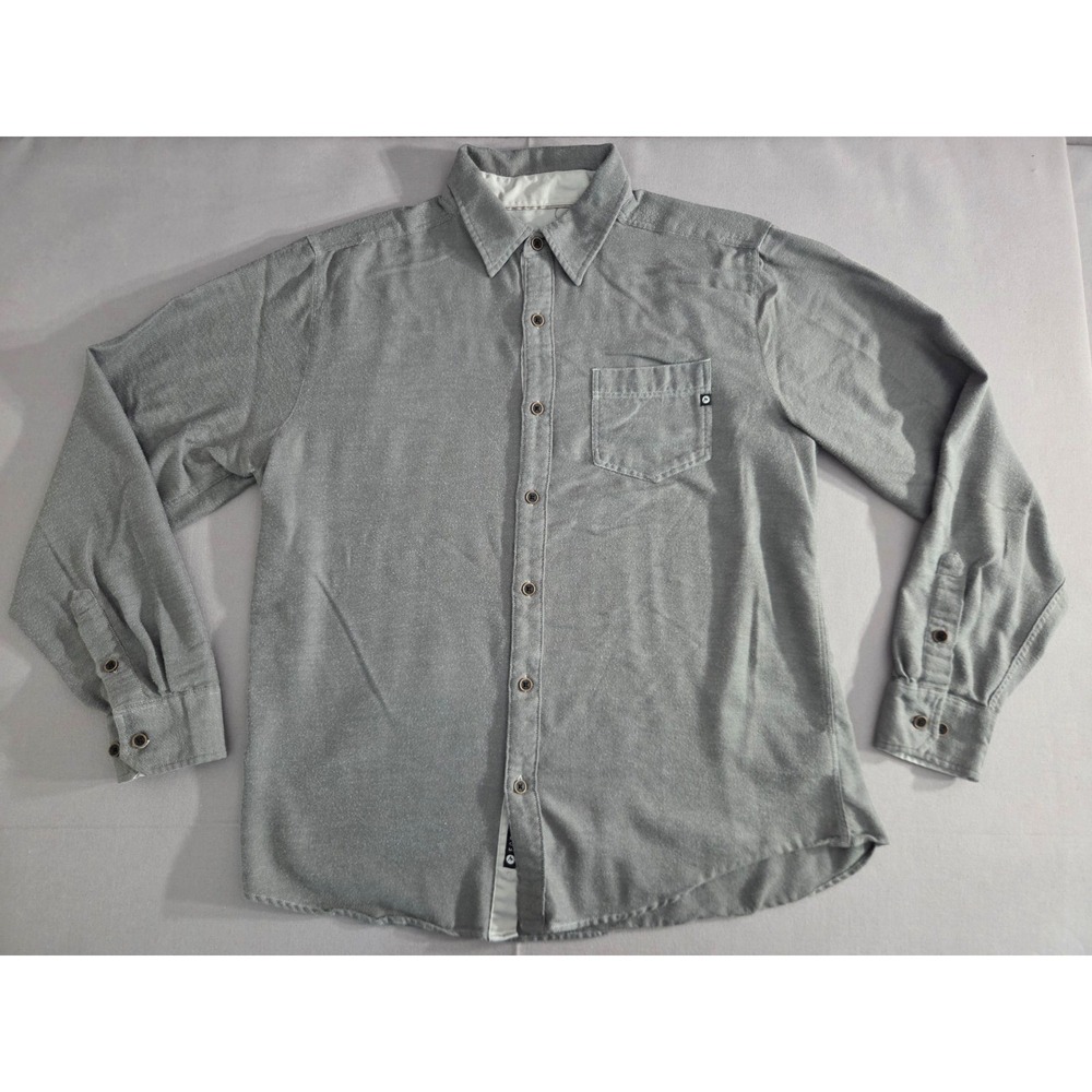 Marmot Flannel Mens Large Gray Soft Casual Outdoor Long Sleeve Hobson Polo Shirt